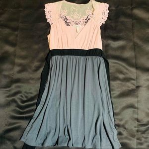 Sleeveless cap sleeve pink and grey dress size S - X